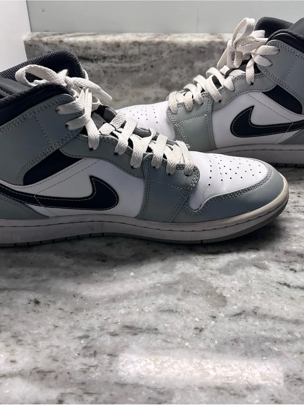 Nike Jordan High-Top Sneakers in White, Gray & Black